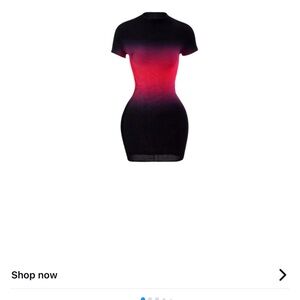 Black and Red Ombre Bodycon Dress